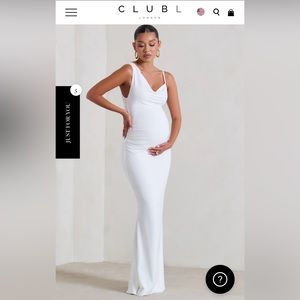ClubL White Maternity Maxi Dress